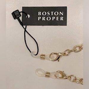 Boston Proper gold protective mask/glasses chain